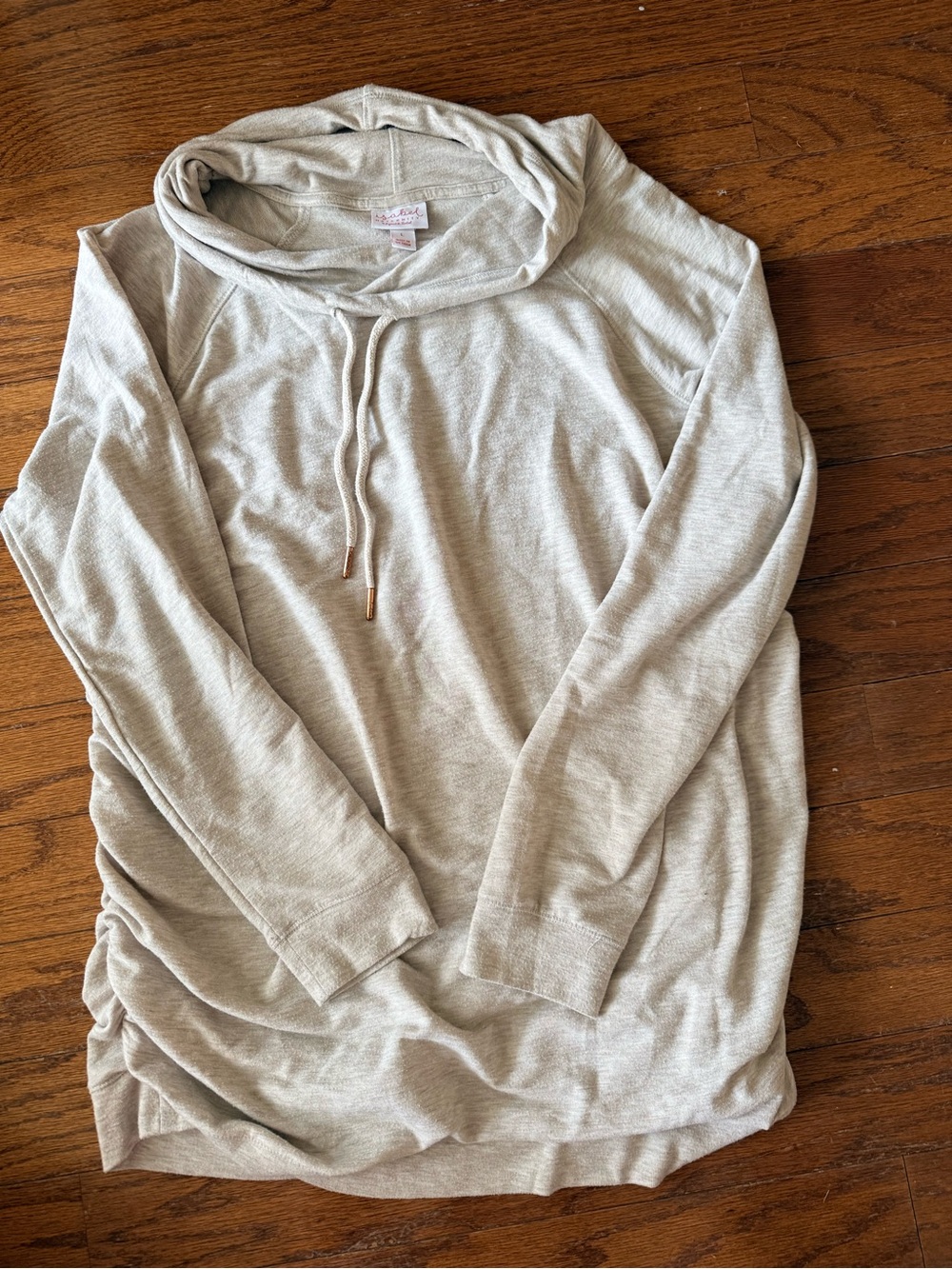 Isabel Maternity by Ingrid & Isabel Light Gray Cowl Neck Hoodie Sweater